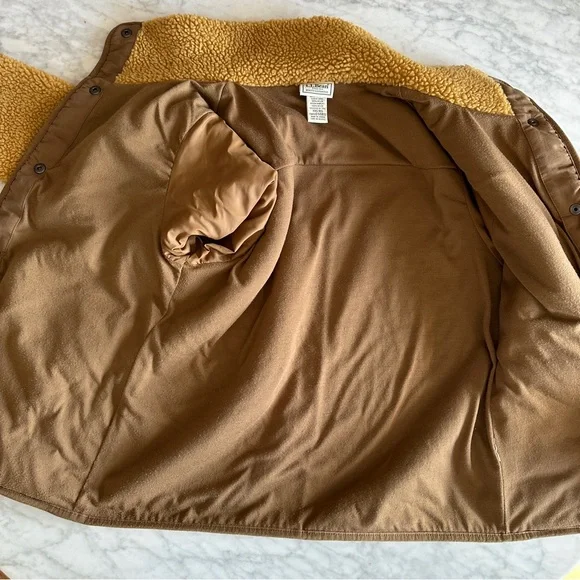 L.L. Bean Women's Bean's Sherpa Fleece Jacket XXS Reg Antique Gold - Picture 10 of 13